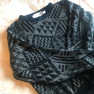 Vtg 90s black and gray sweater